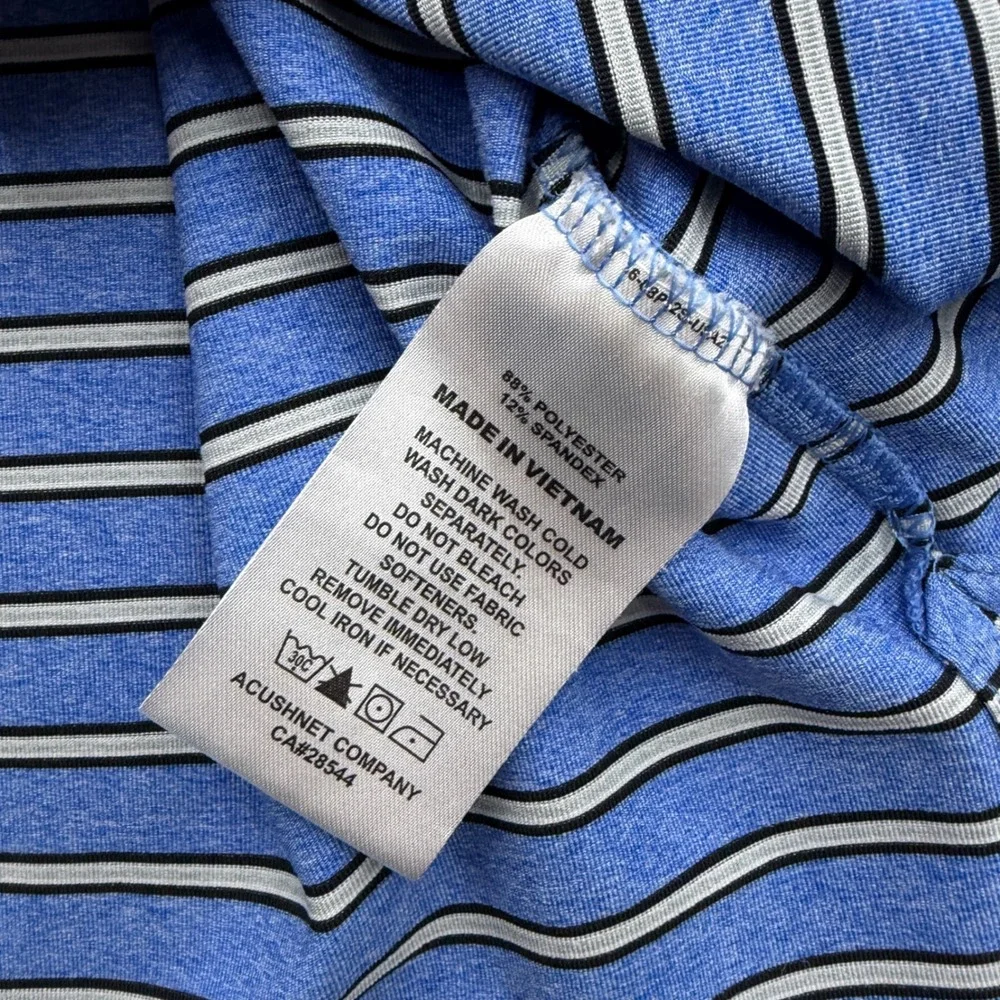 FootJoy Mens Blue Striped ProDry Performance Golf Polo Shirt Size‎ L